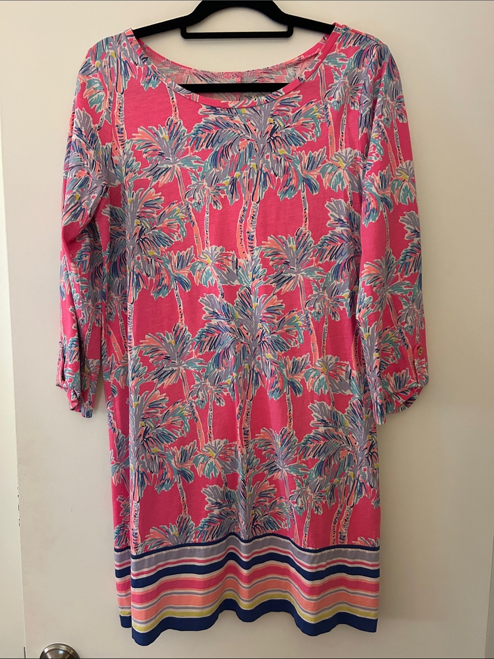 Lilly Pulitzer Pink Palm-Print Midi Dress